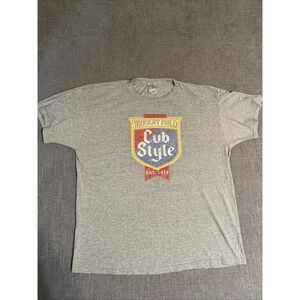 Vintage Chicago Cubs Wrigley Field Cub Style Gray Original T-Shirt Sz XL